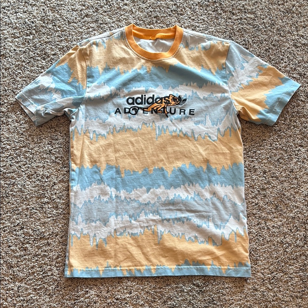 Adidas Blue and Orange Short Sleeve Tee